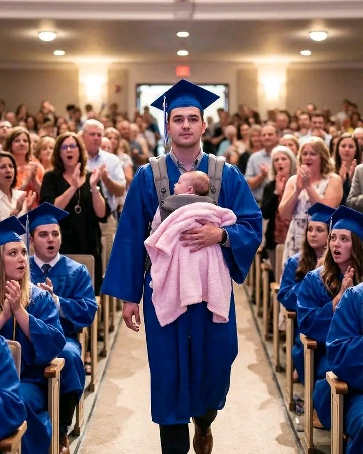 Hanno riso quando mio figlio ha attraversato il palco alla cerimonia di laurea con un neonato tra le braccia – una donna ha sussurrato: «Proprio come sua madre...»