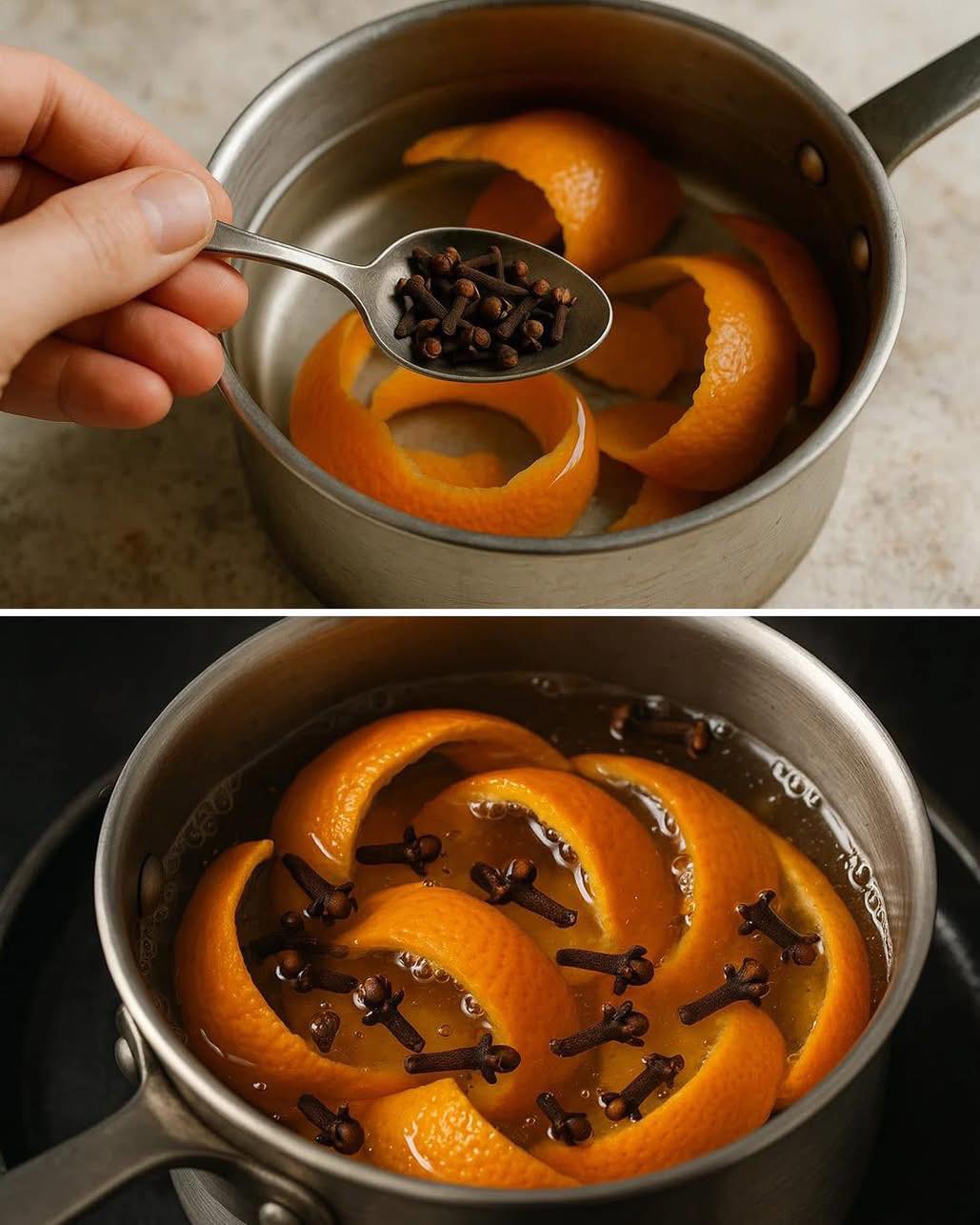 Bollire scorze d'arancia con chiodi di garofano: la ricetta naturale che riscalda, profuma e fa bene